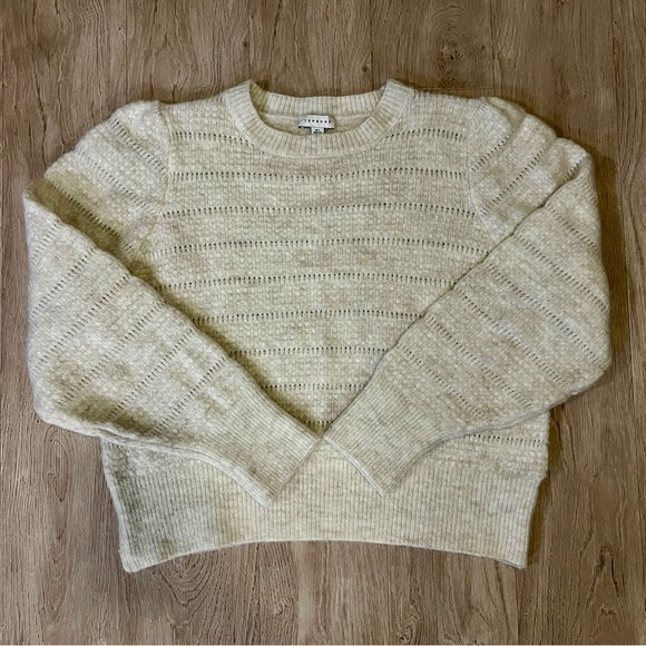 TOPSHOP Cream Knit Pull Over Crew Neck Sweater - Picture 4 of 4